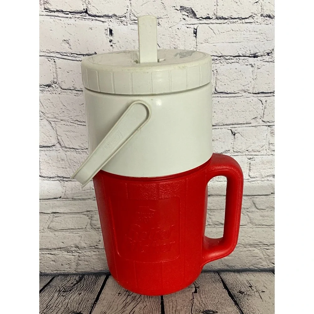 VTG Coleman Pepsi Pizza Hut Relief Pitcher 1/2 Gallon Jug Handle 1980s Red White
